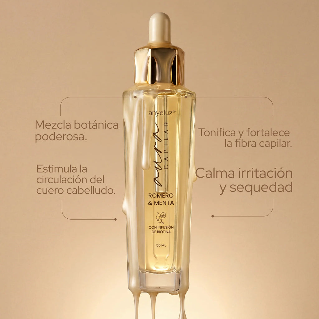 AURA CAPILAR: ACEITE CAPILAR CON ROMERO Y MENTA